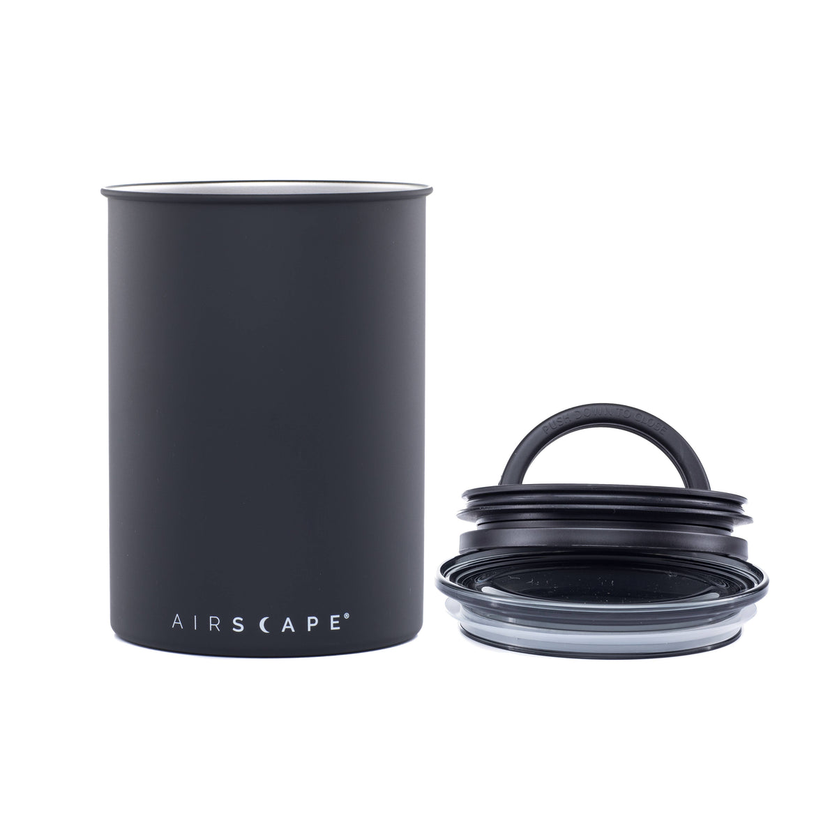 Airscape Classic Stainless Steel Canister: Charcoal - Matte Black / 7"